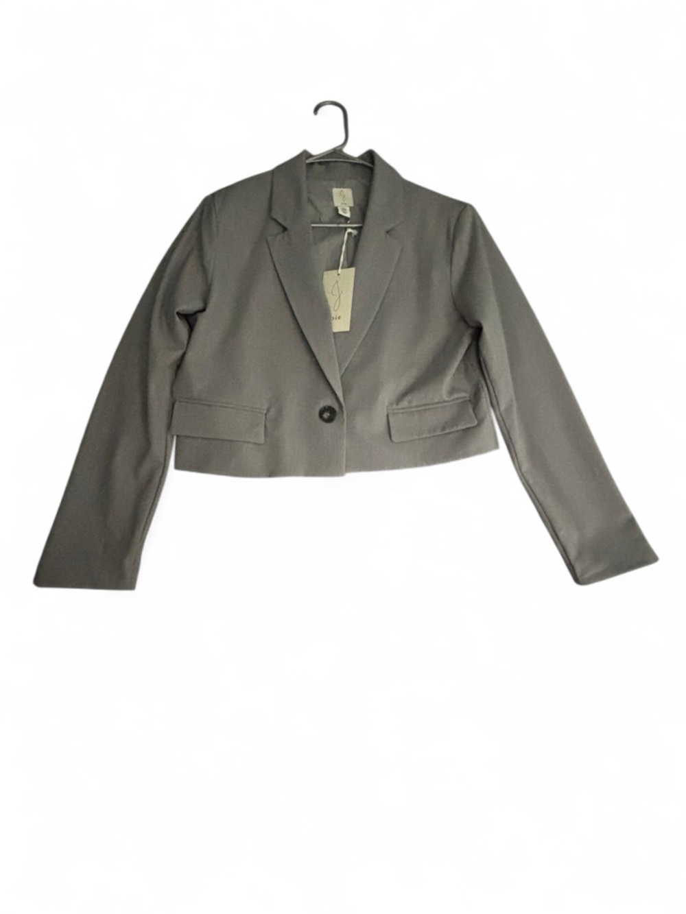 Joie Gray Cropped Blazer Women M Single Button Pocket NWT